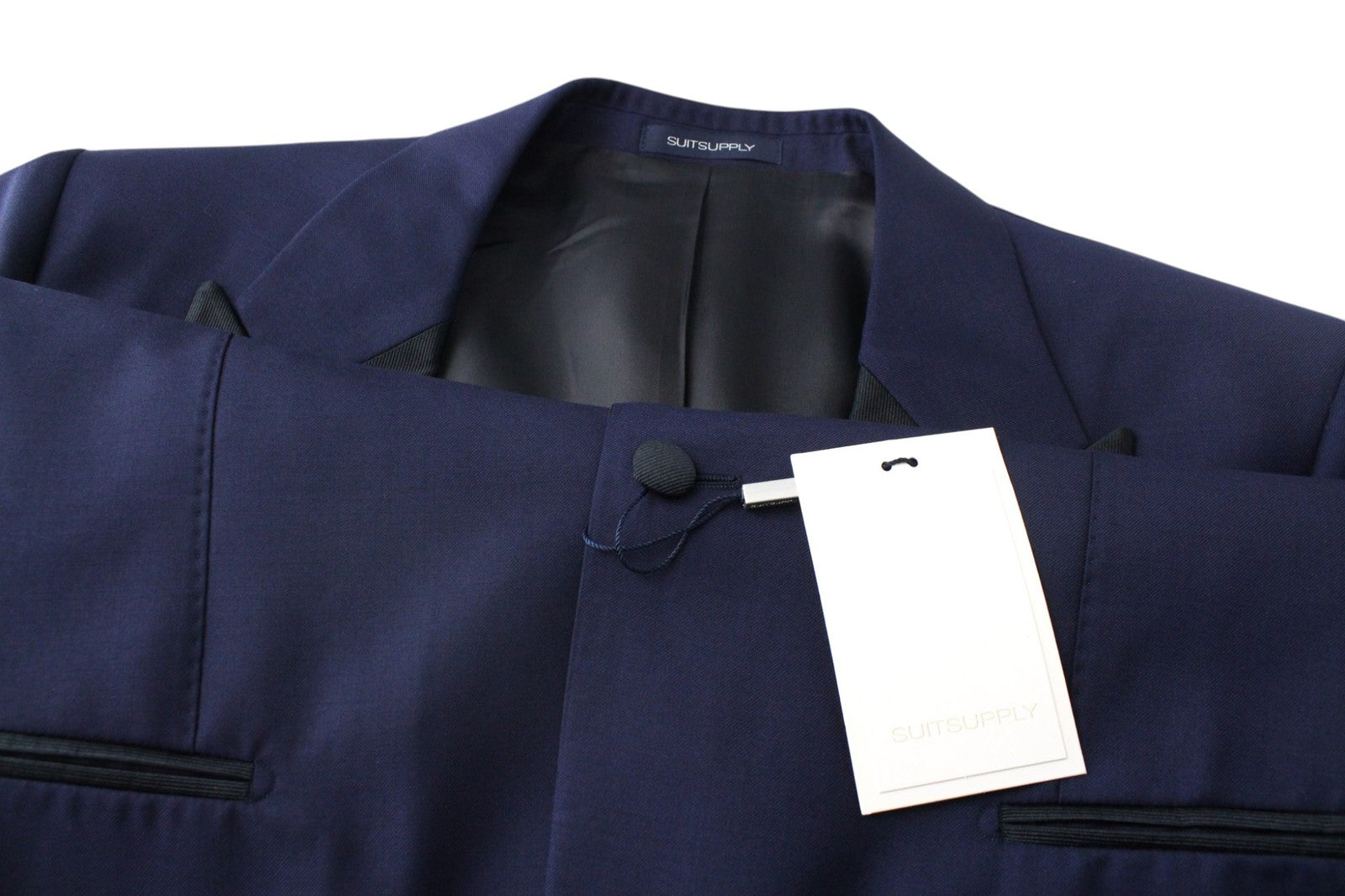 SUITSUPPLY Lazio Men Suit UK40L Blue Slim 3-Piece Tux Pure Wool S130 Formal