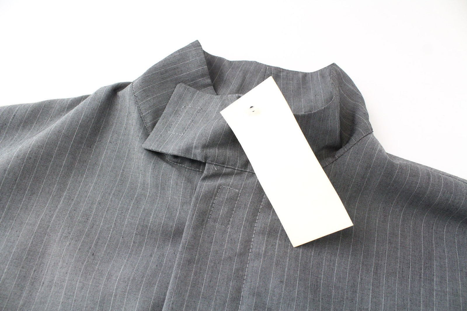 RICHMOND Men Jacket IT48 Grey Striped Melange High Neck Designer Virgin Wool Mix