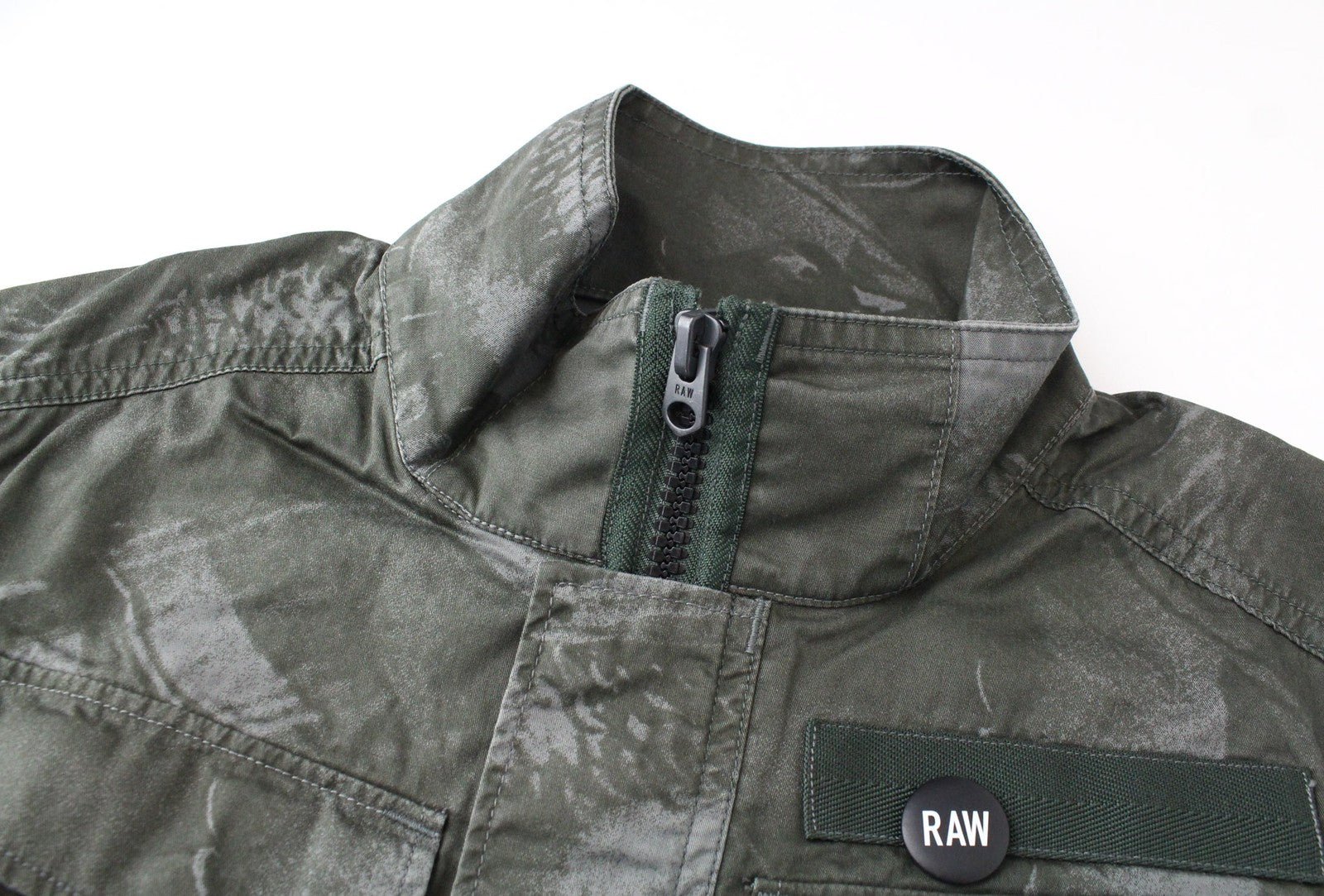 G-STAR Men Jacket M Dark Green Premium Twill Duck Hunt Print Rovic Overshirt