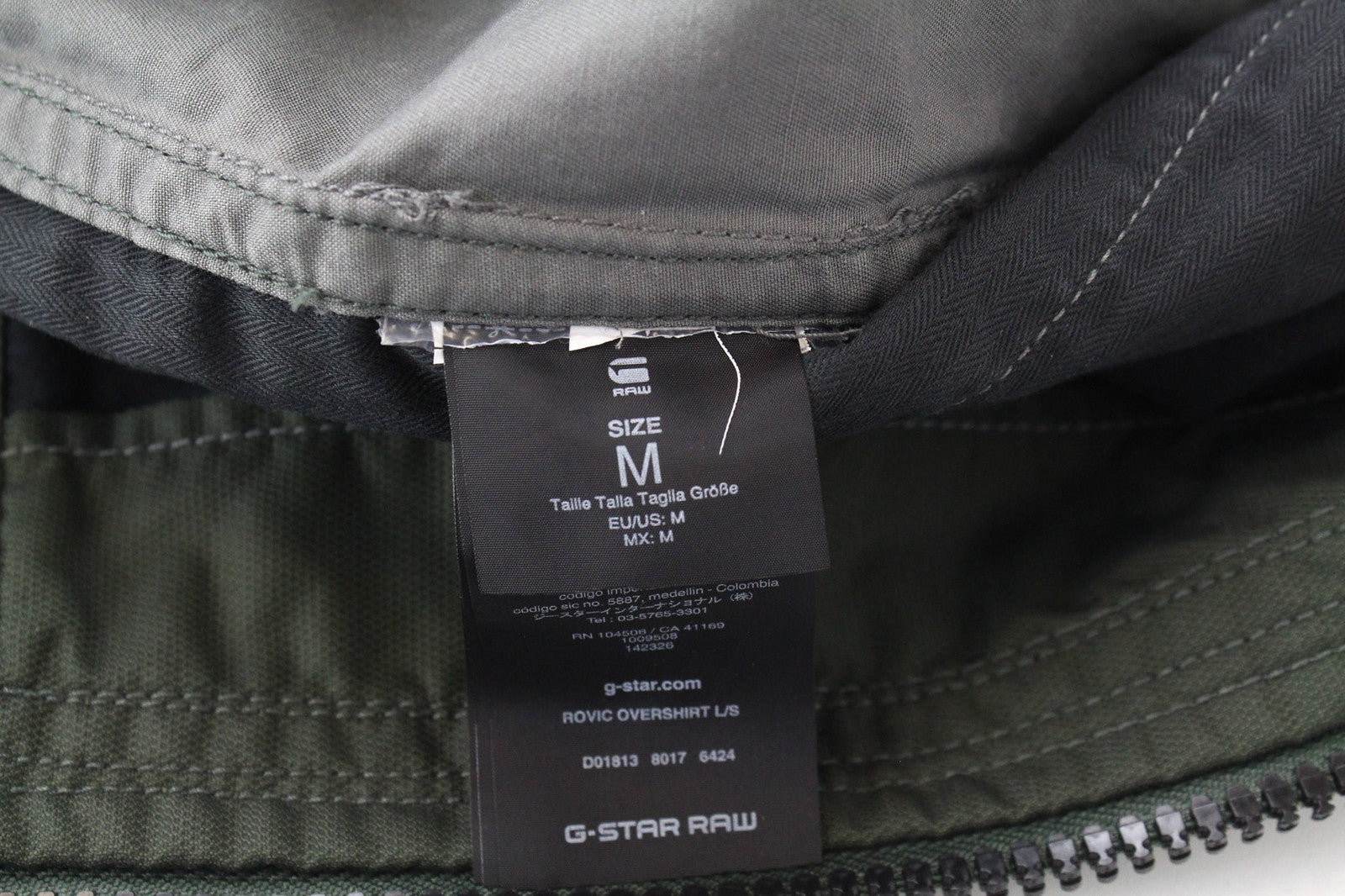 G-STAR Men Jacket M Dark Green Premium Twill Duck Hunt Print Rovic Overshirt