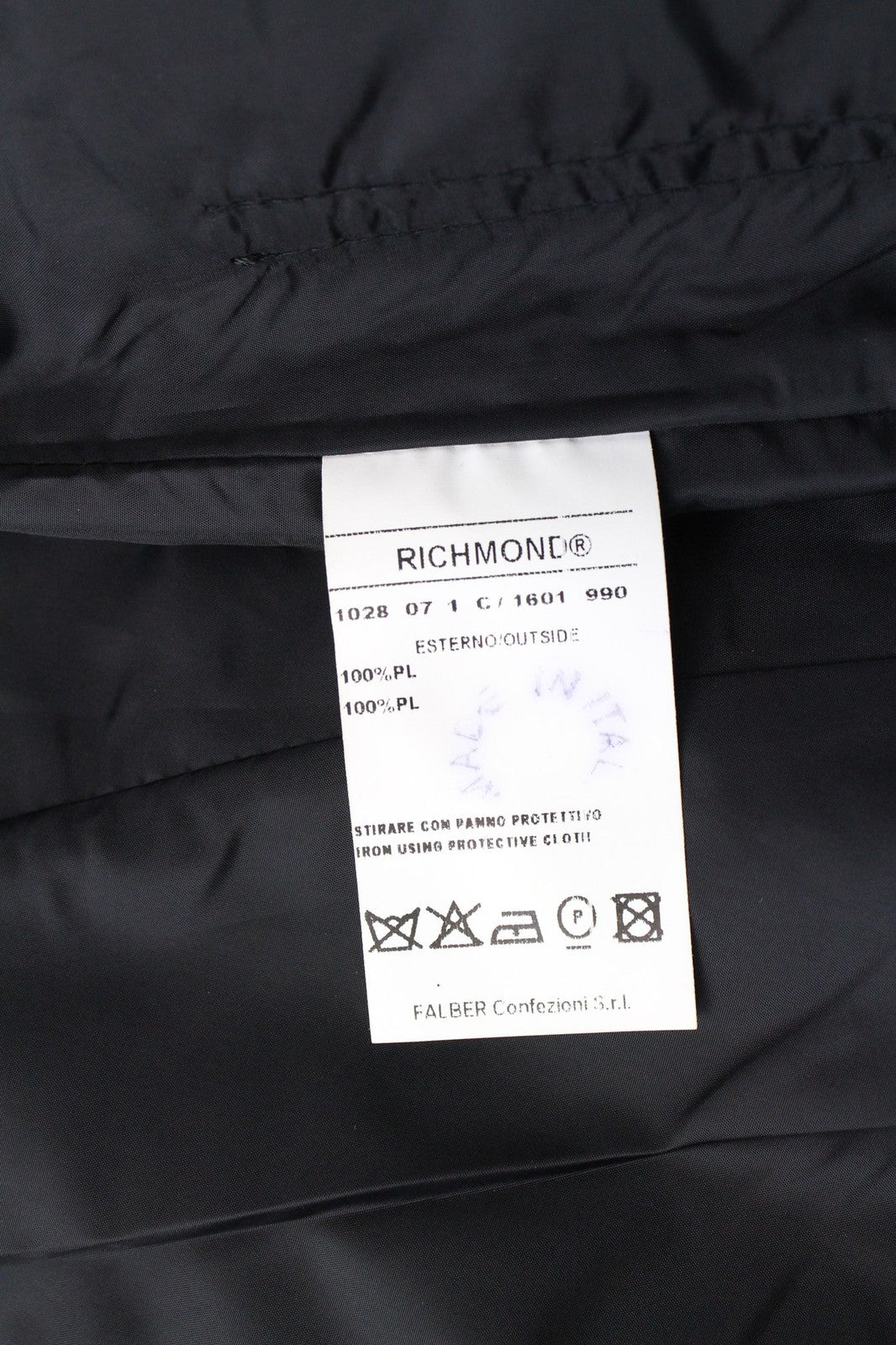 RICHMOND Men Jacket IT40 Black Designer High Neckline Classic Patched Zippered