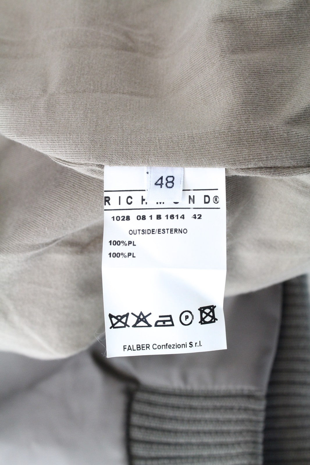 RICHMOND Men Jacket IT48 Light Brown Spread Collared Designer Ribbing Zippered