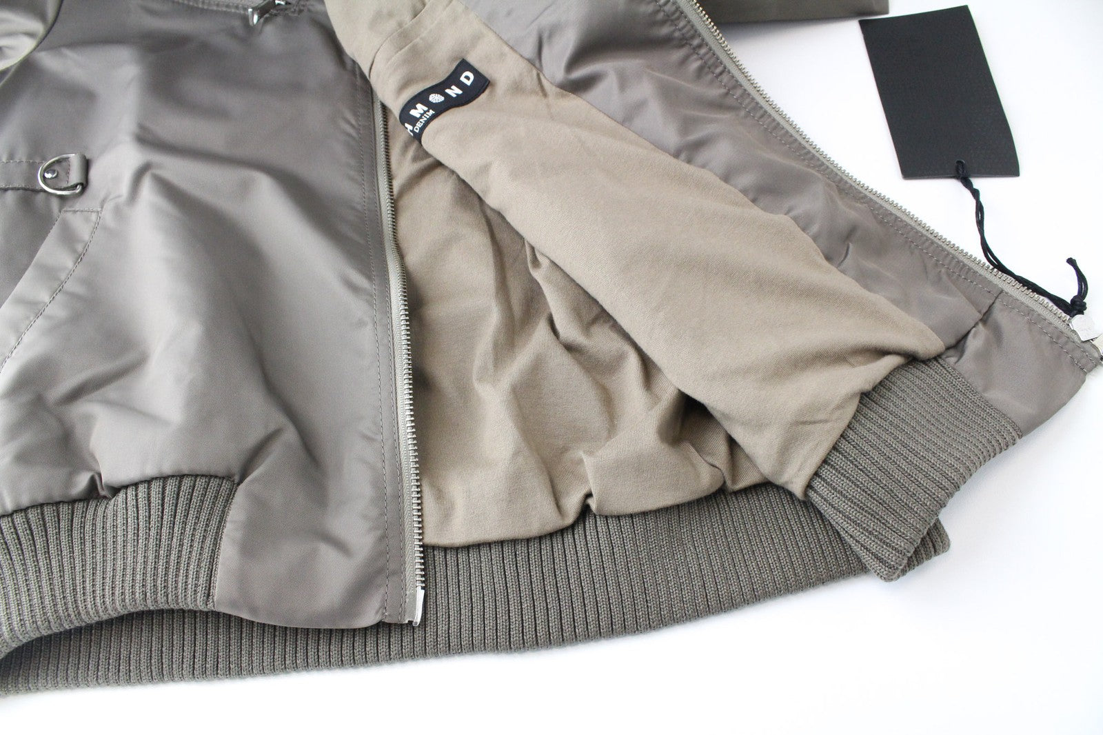 RICHMOND Men Jacket IT48 Light Brown Spread Collared Designer Ribbing Zippered