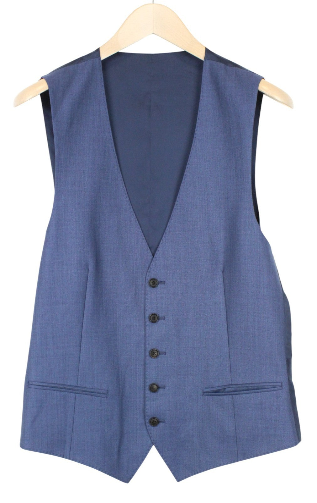 SUITSUPPLY Lazio La Spalla Men Suit UK40L Wool Super 150's Slim Blue 3 Piece
