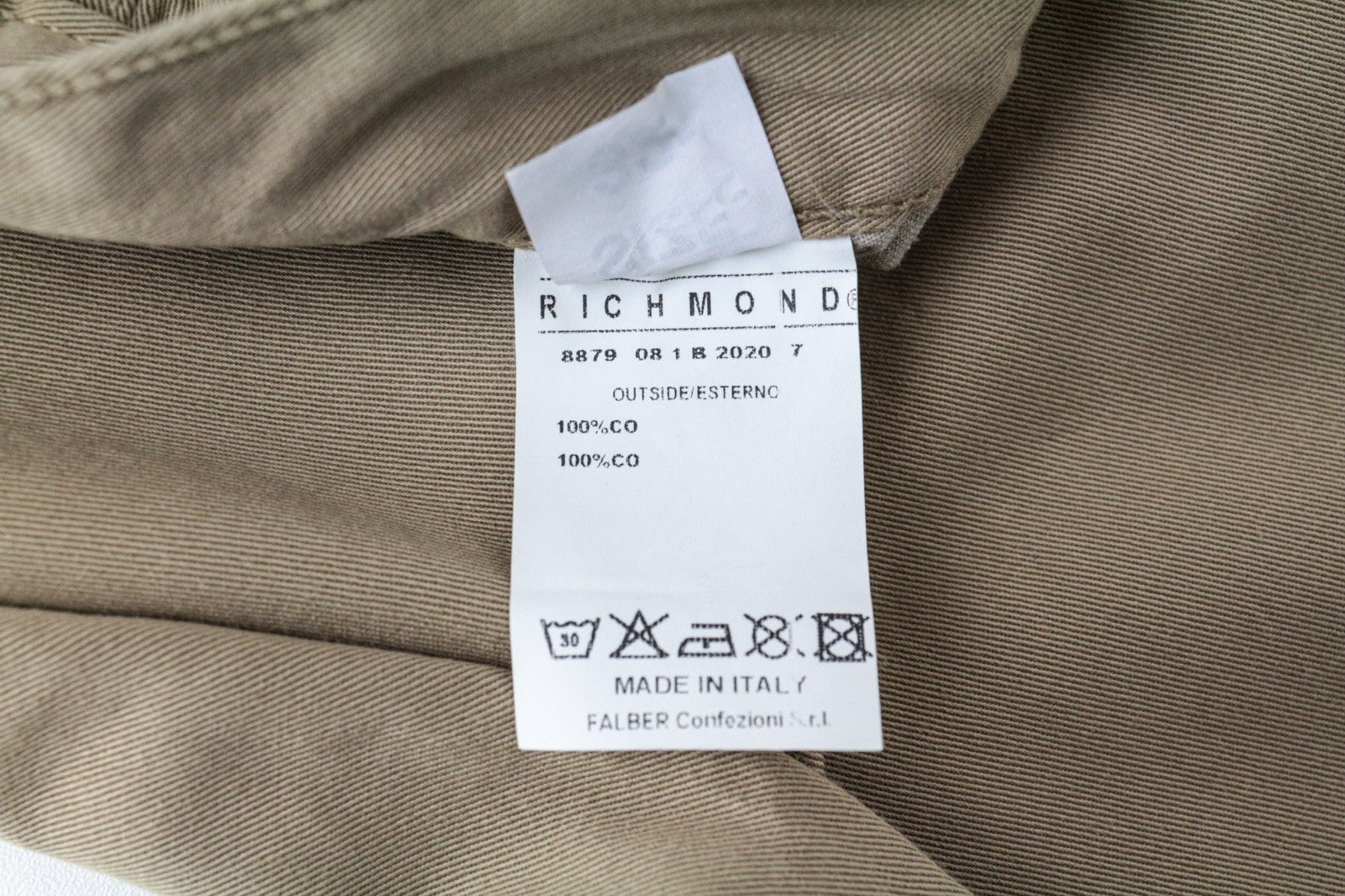 RICHMOND Men Trousers W32 Brown Pure Cotton Super Skinny Fit 5-Pocket