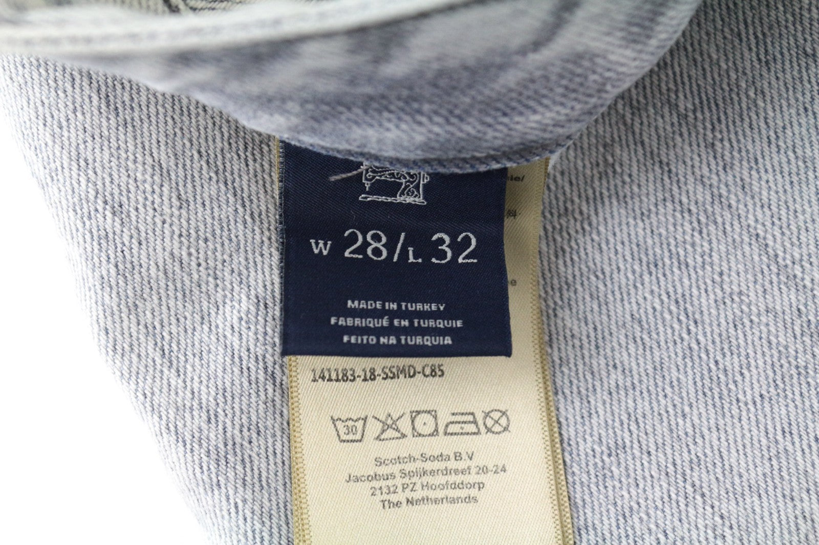 SCOTCH & SODA Skim Men Jeans W28/L32 Skinny Fit Cotton Stretch Light Blue Denim