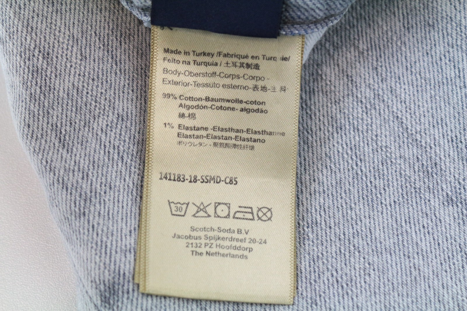 SCOTCH & SODA Skim Men Jeans W28/L32 Skinny Fit Cotton Stretch Light Blue Denim
