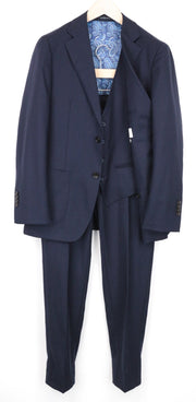 SUITSUPPLY Havana Men Suit UK38S Pure Wool Stretch Slim Blue 3-Piece Unlined