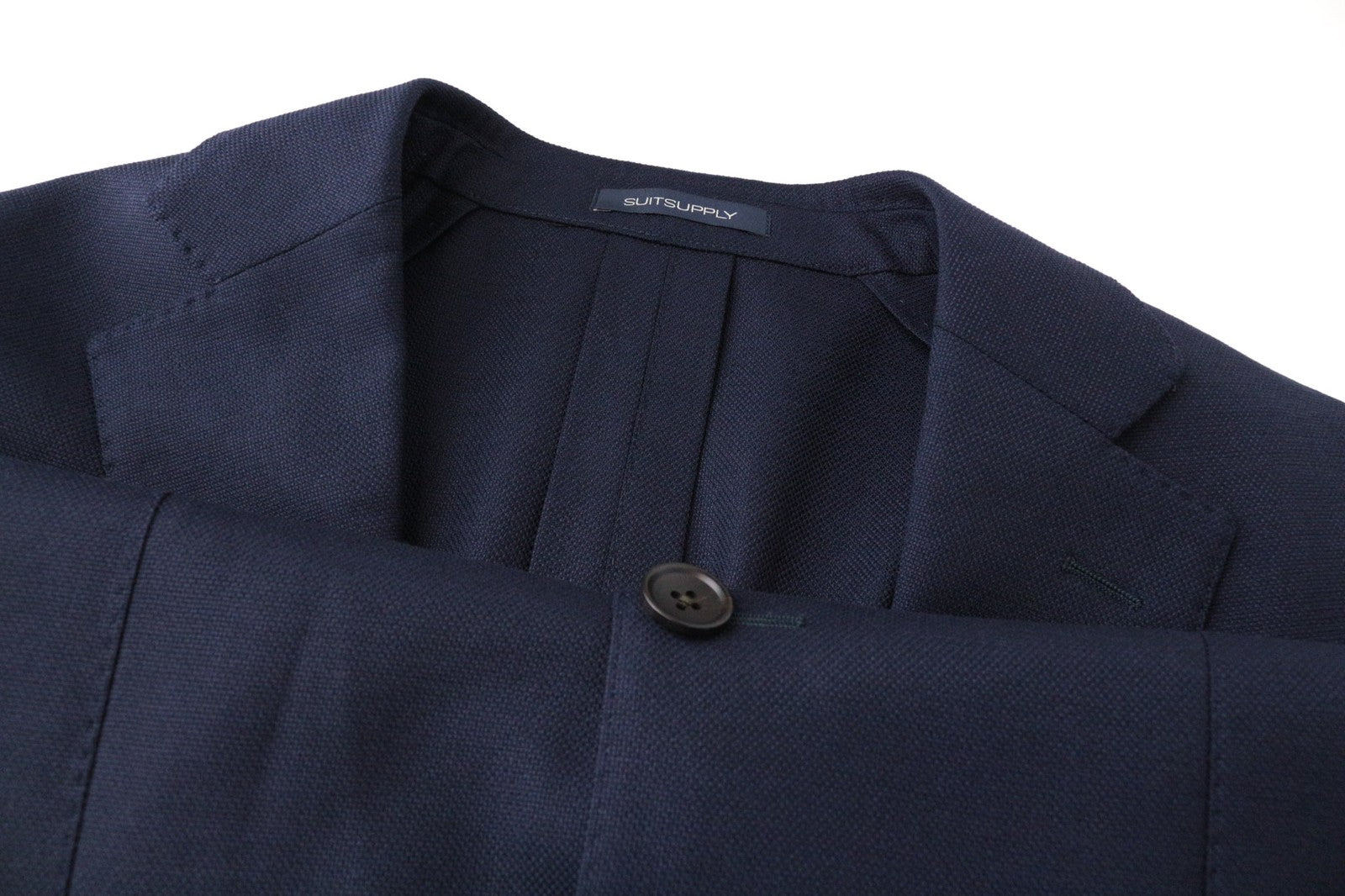 SUITSUPPLY Havana Men Suit UK38S Pure Wool Stretch Slim Blue 3-Piece Unlined