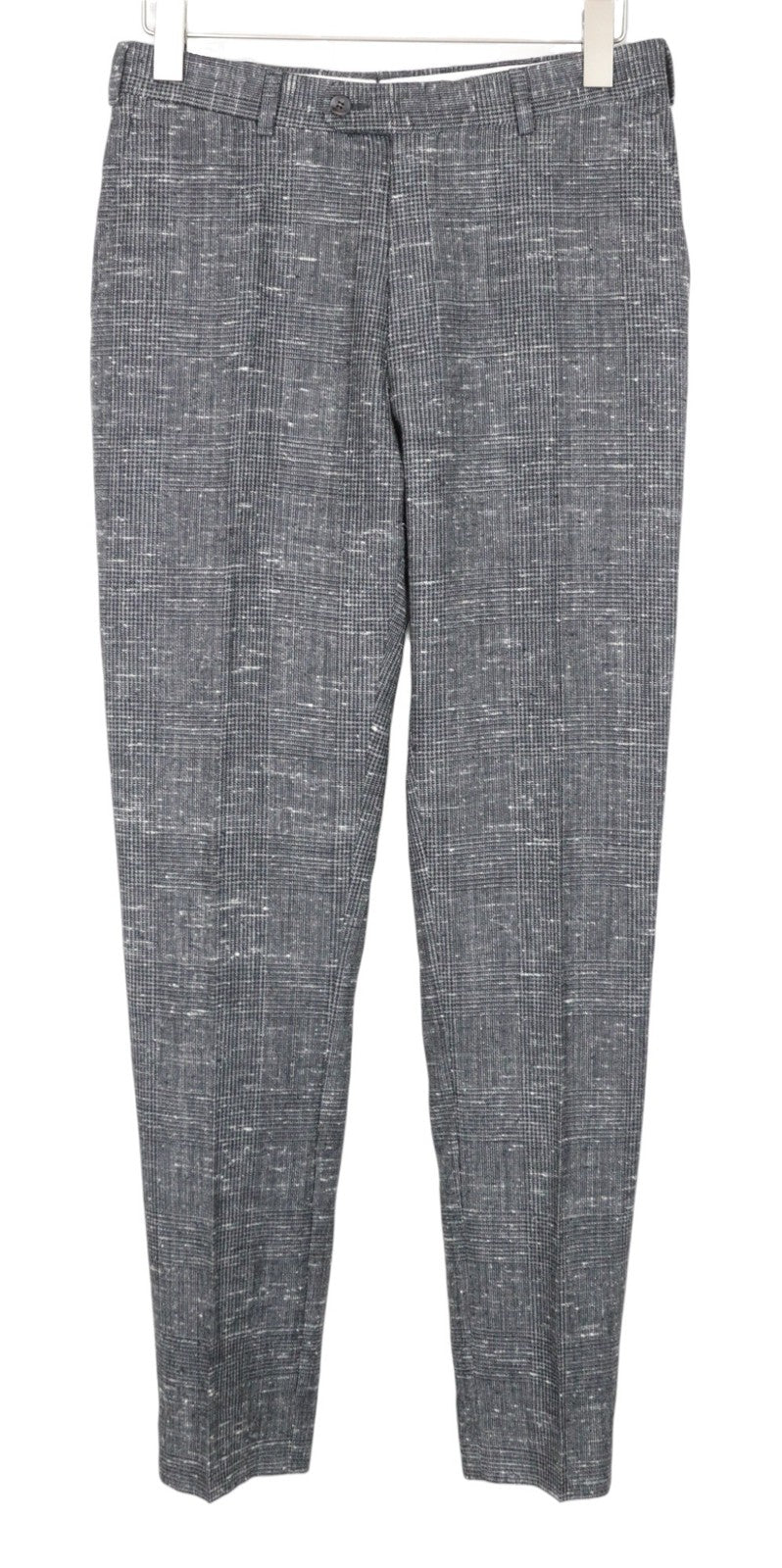 SUITSUPPLY Havana Men Suit UK38R 2-Piece Glen Check Grey Slim Wool Silk Linen