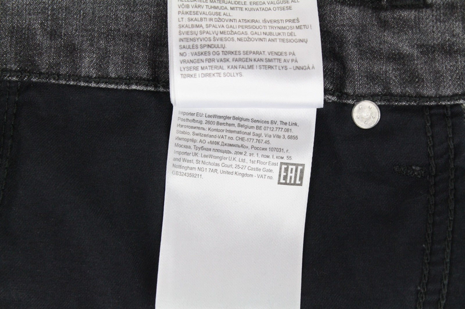 LEE Rider Men Jeans W33/L30 Grey Slim Faded Washed Cotton Stretch Denim Casual