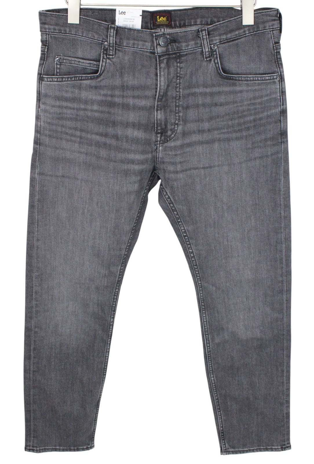 LEE Rider Men Jeans W33/L32 Grey Slim Faded Wash Cotton Stretch Denim Casual