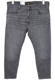 LEE Rider Men Jeans W33/L32 Grey Slim Faded Wash Cotton Stretch Denim Casual