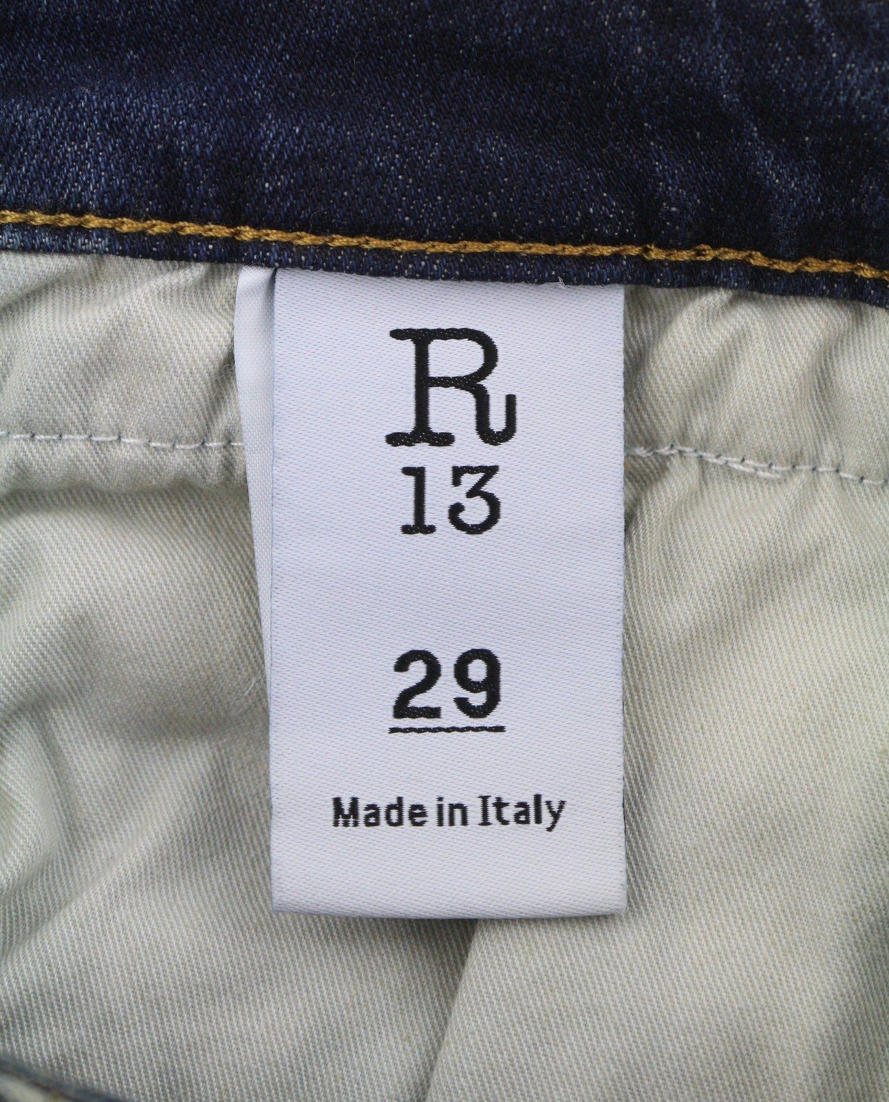 R13 Boy Skinny Women Jeans 29 Howell Indigo Whiskers Faded Cropped