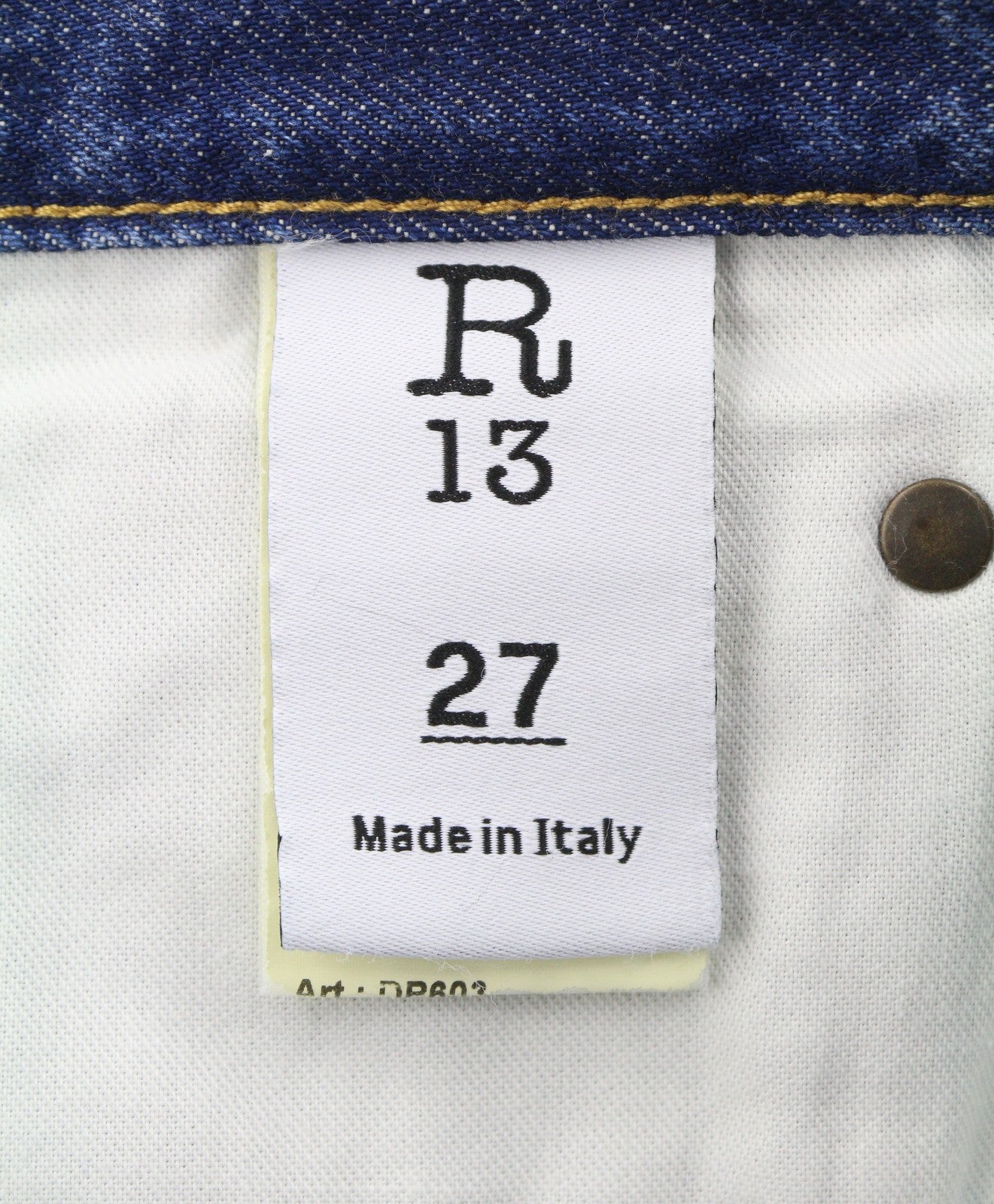 R13 X-BF Women Jeans 27 Bowery Indigo Whiskers Faded Cropped Blue PF26