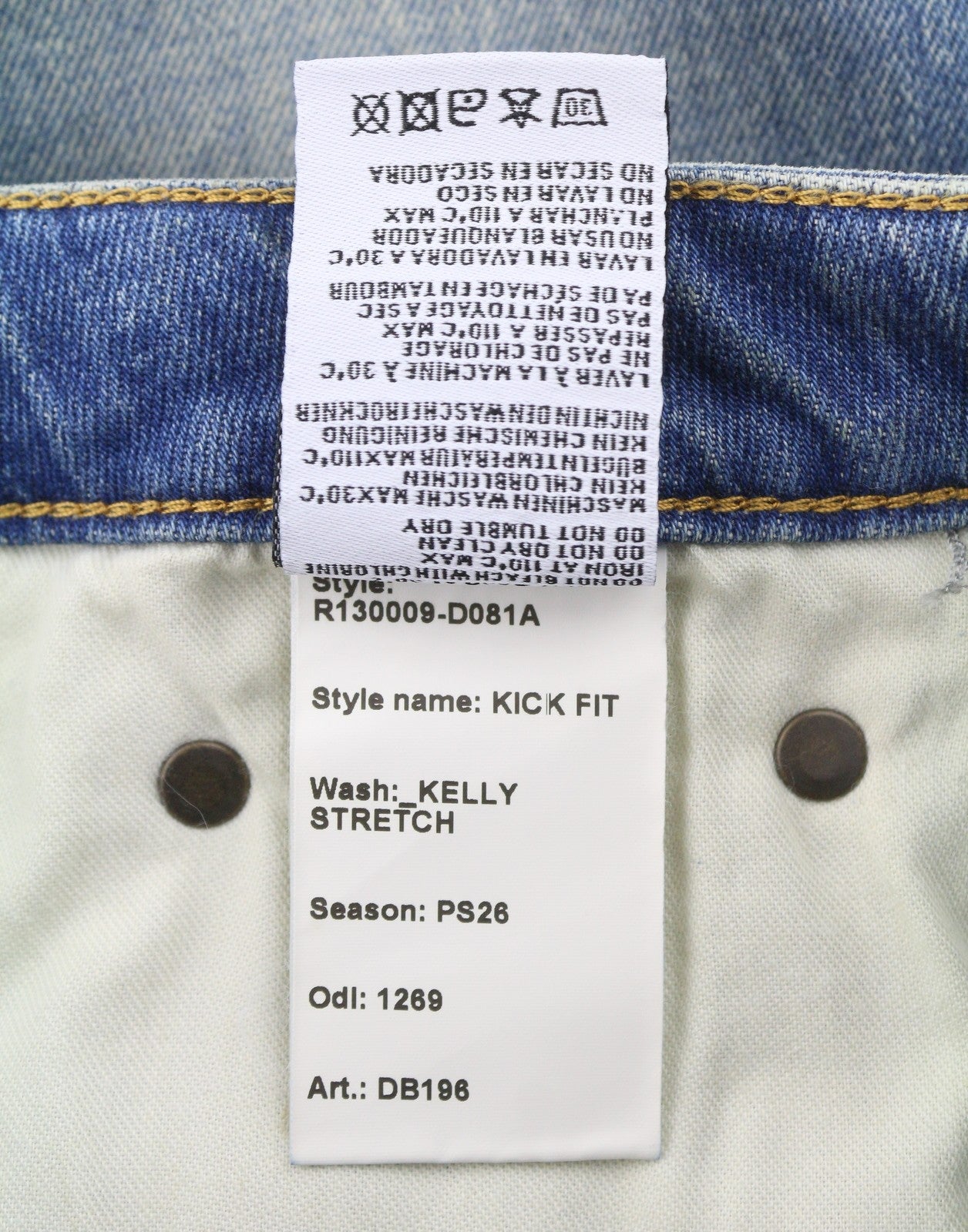 R13 Kick Fit Women Jeans 25 Kelly Stretch Cropped Aged Faded Blue PS26