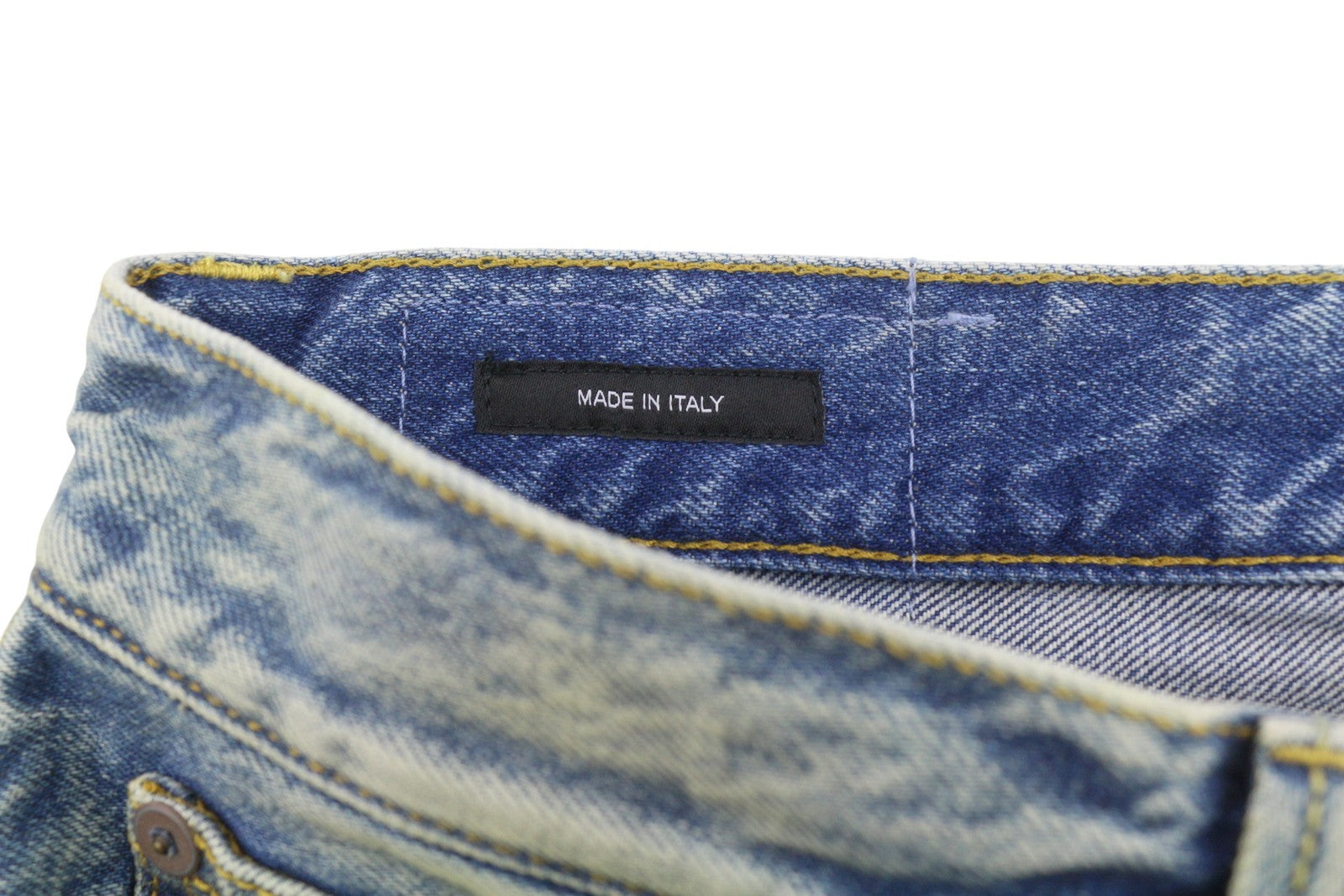 R13 Johan Drop Men Jeans 32 Jasper Cropped Whiskers Faded Blue