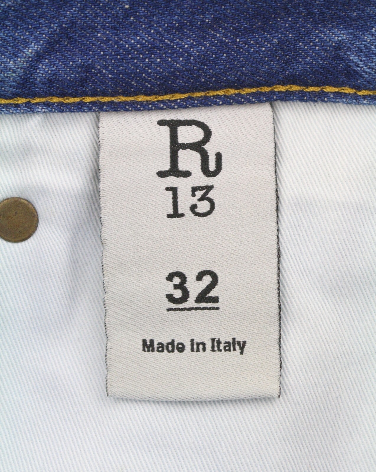 R13 Johan Drop Men Jeans 32 Jasper Cropped Whiskers Faded Blue