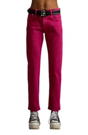 R13 Romeo Women Jeans 27 Fuchsia Stretch Cropped Slim Leg SS26 RRP735