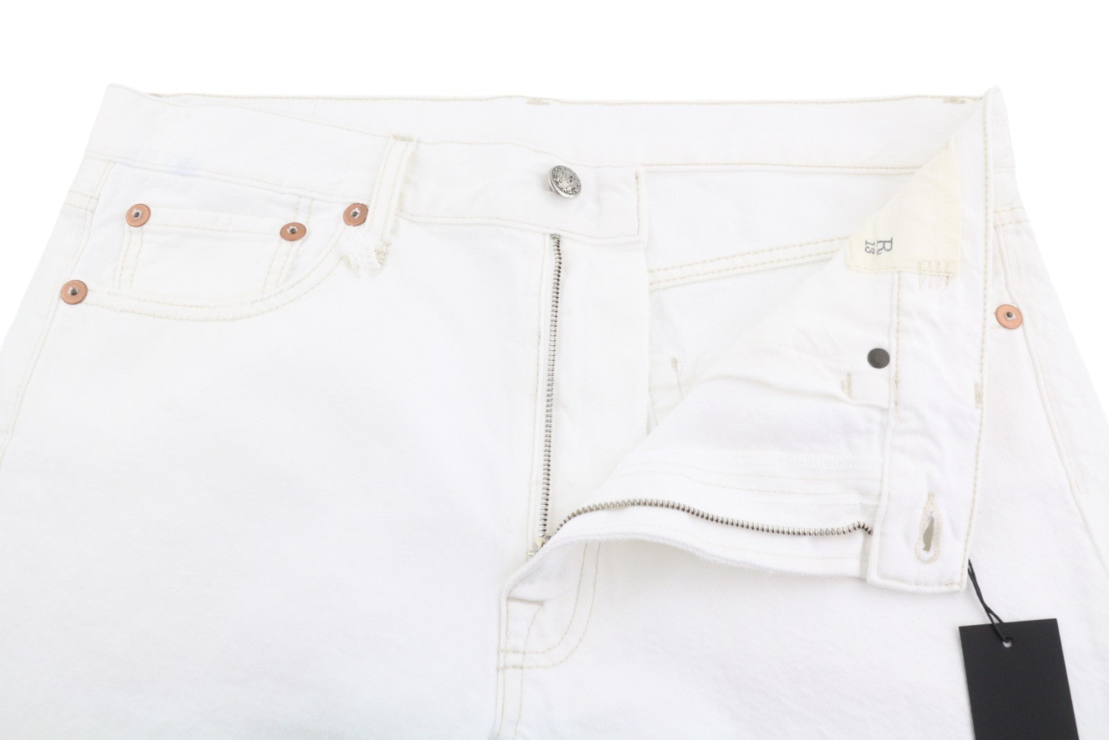 R13 Boyfriend Women Jeans 29 Aerin White High Rise Straight Cropped SS26