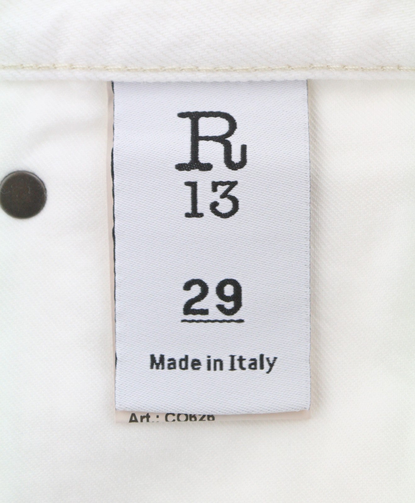 R13 Boyfriend Women Jeans 29 Aerin White High Rise Straight Cropped SS26