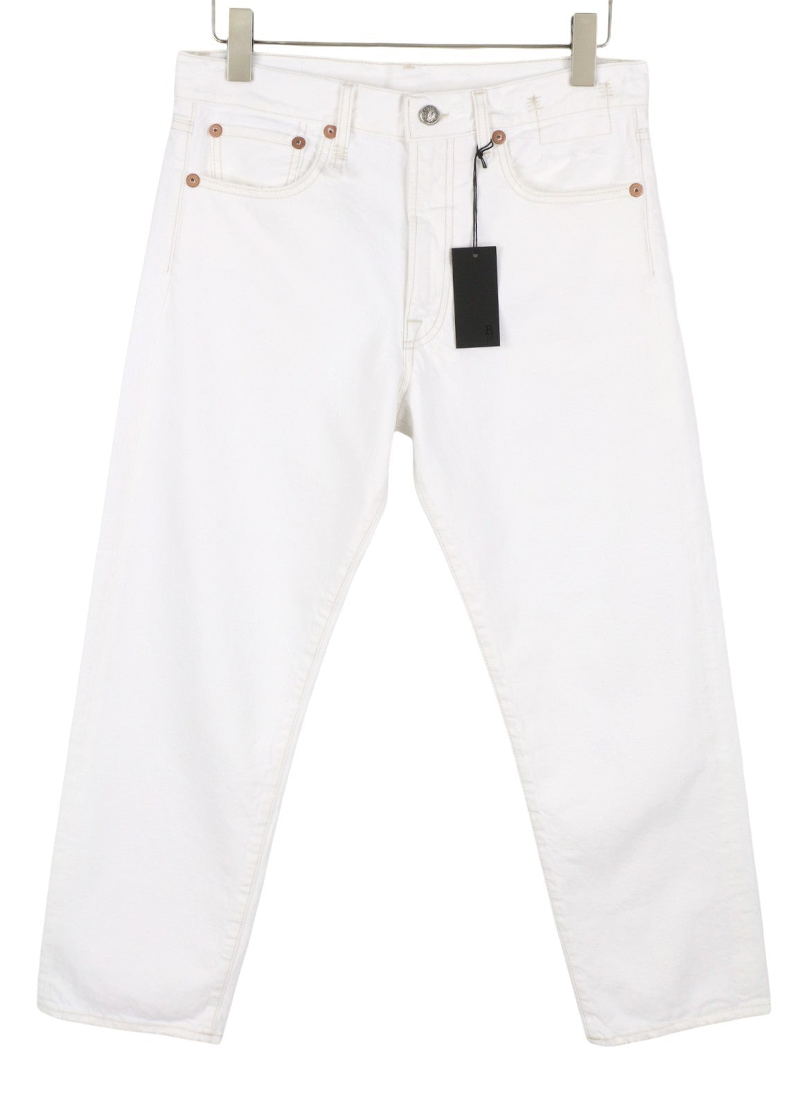 R13 Boyfriend Women Jeans 26 Aerin White High Rise Straight Cropped SS26