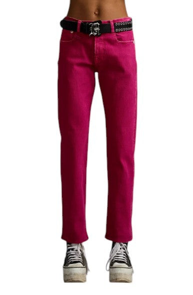R13 Romeo Women Jeans 30 Fuchsia Stretch Cropped Slim Fit SS26 RRP735
