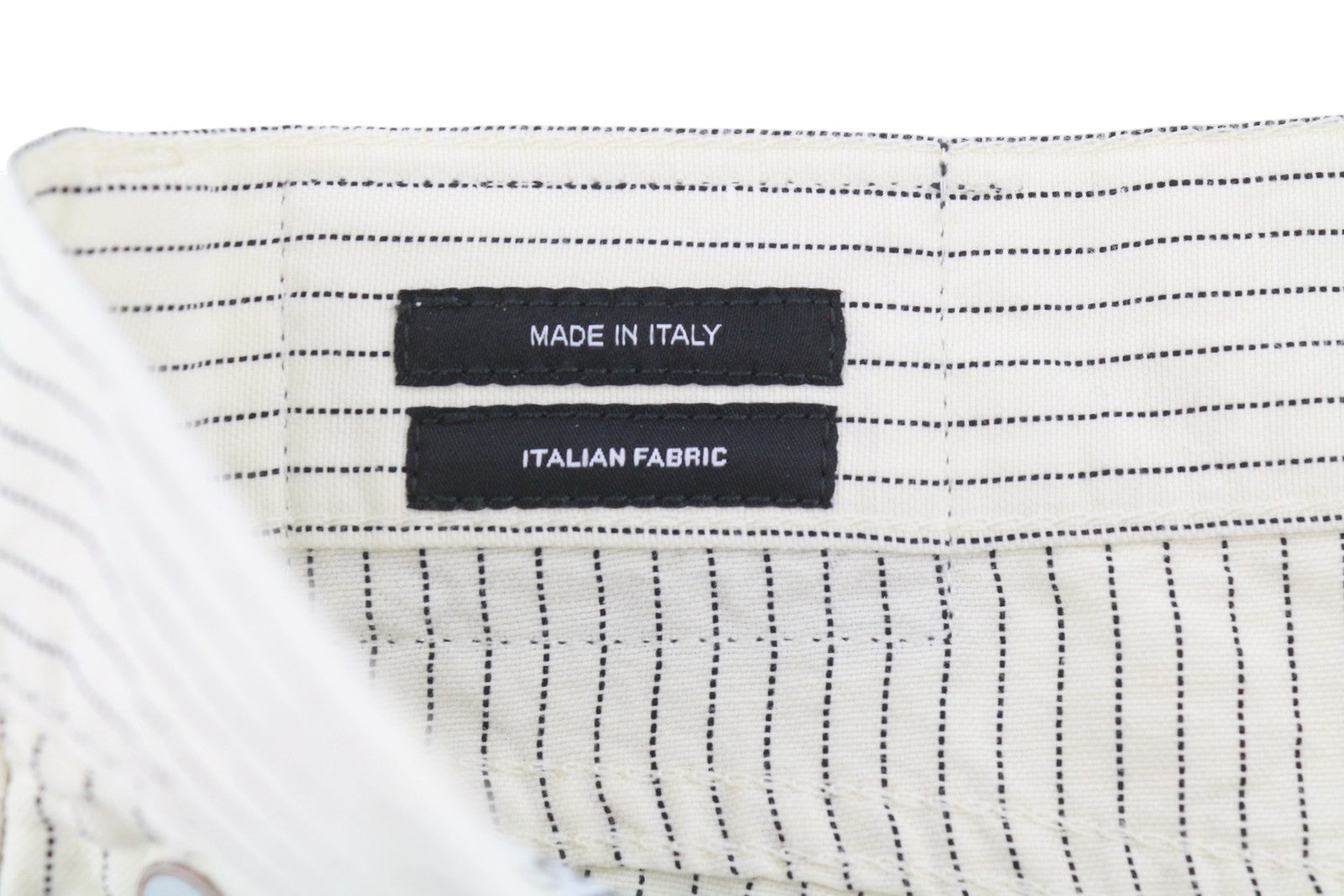 R13 X-BF Women Trousers 30 White With Black Mini Stripe Linen Blend SS26 RRP785