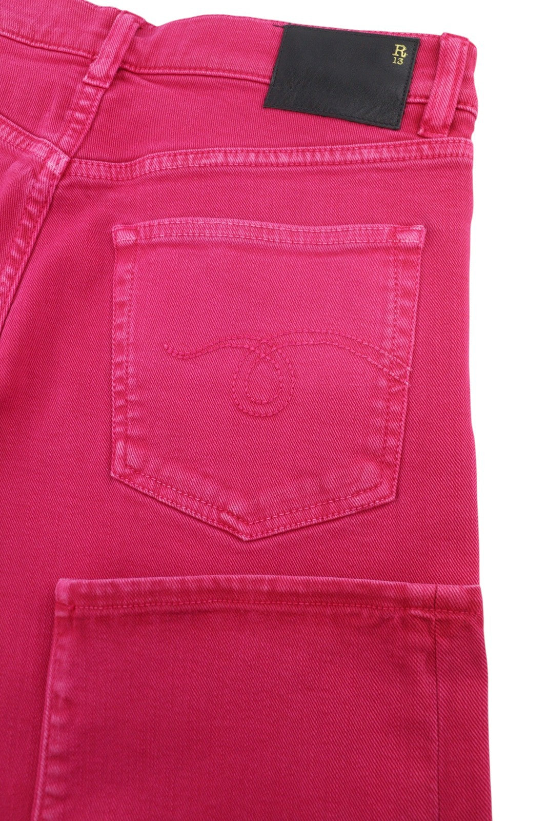 R13 Romeo Women Jeans 27 Fuchsia Stretch Cropped Slim Fit SS26 RRP735