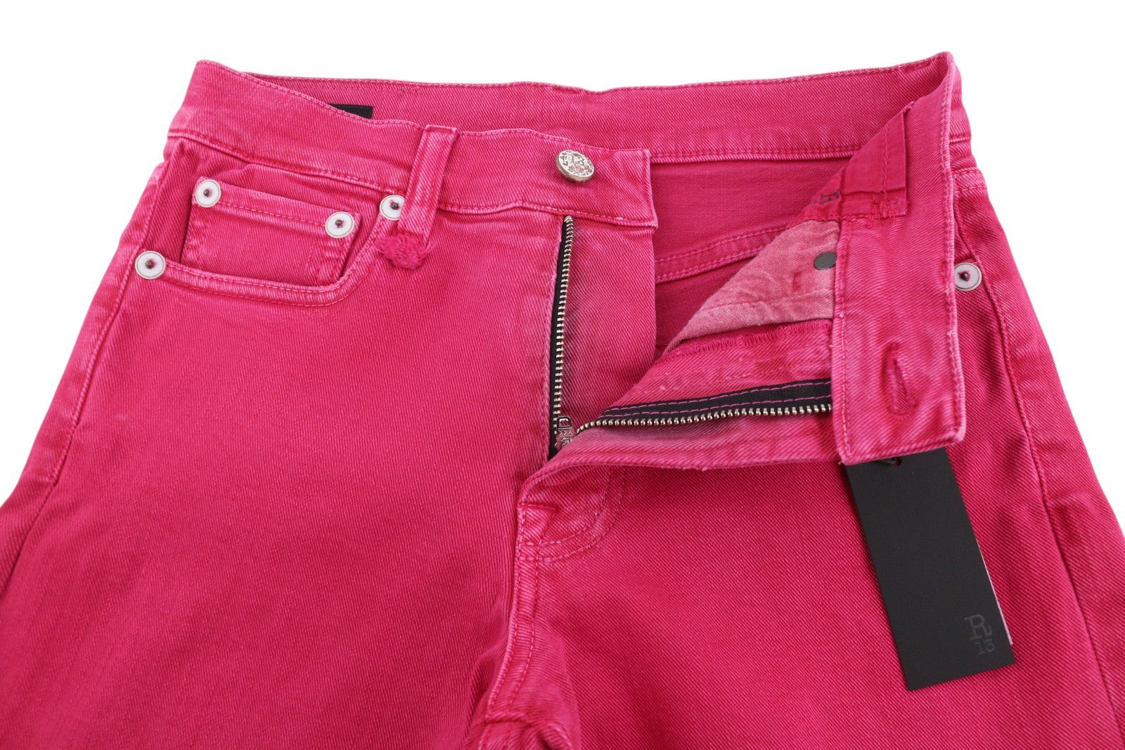R13 Romeo Women Jeans 24 Fuchsia Stretch Cropped Slim Fit SS26 RRP735