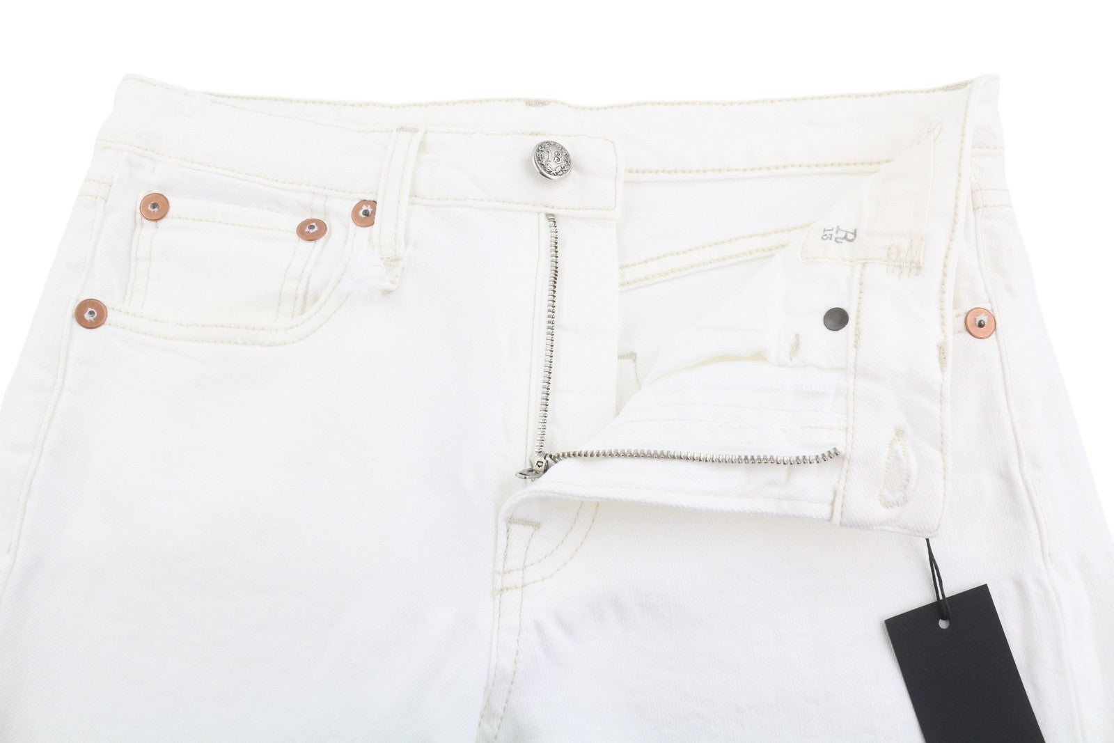 R13 Joan Cropped Flare Women Jeans 26 Aerin White Stretch Cropped SS26 RRP685