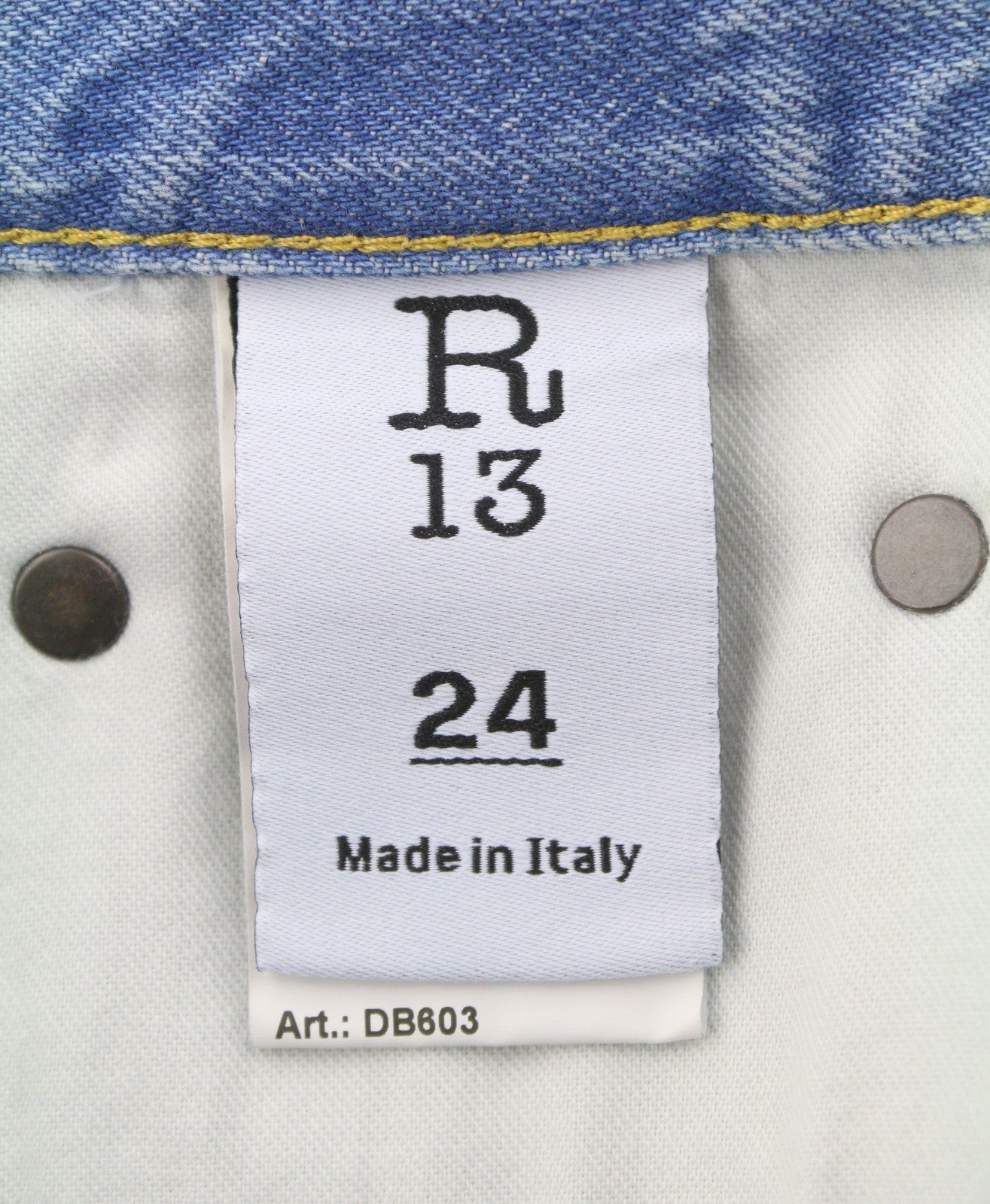 R13 X-BF Women Shorts 24 Bass Blue Whiskers Faded Aged Look Distressed SS26