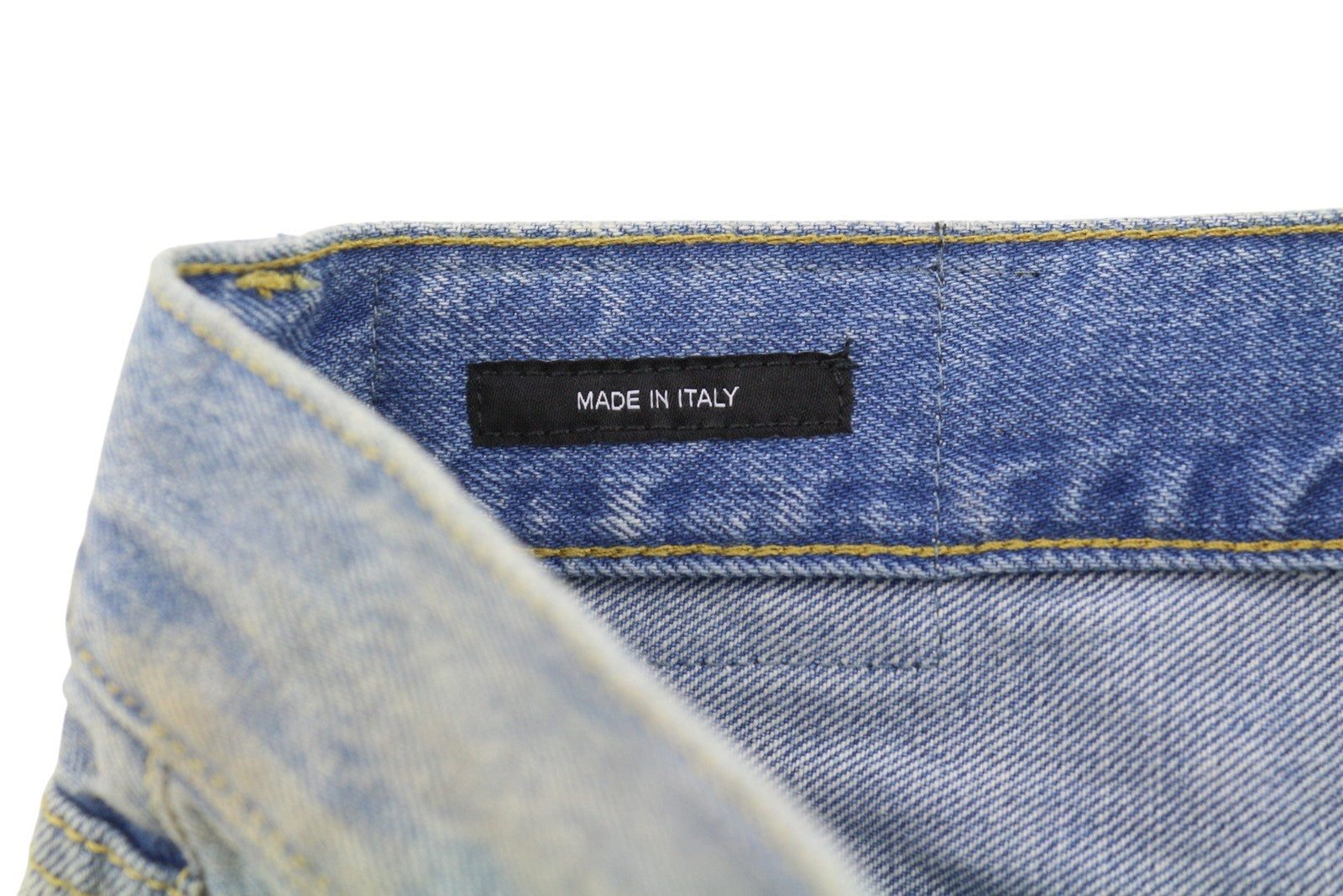 R13 X-BF Women Shorts 24 Bass Blue Whiskers Faded Aged Look Distress SS26