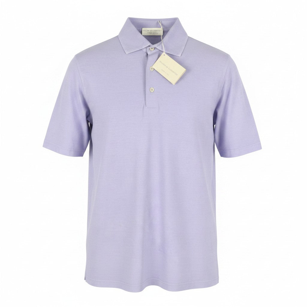 FILIPPO DE LAURENTIIS Men Polos IT48 S Purple Cotton Short Sleeved