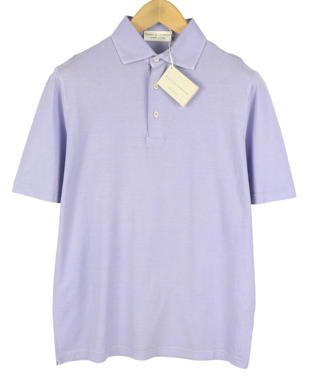 FILIPPO DE LAURENTIIS Men Polos IT48 S Purple Cotton Short Sleeved