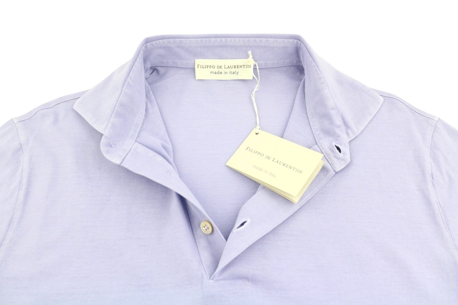 FILIPPO DE LAURENTIIS Men Polos IT48 S Purple Cotton Short Sleeved