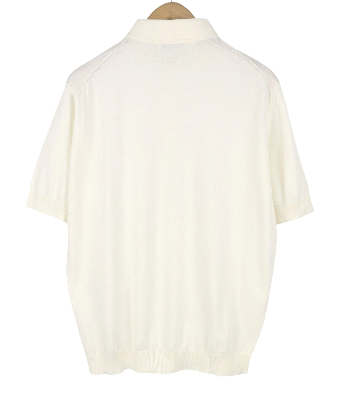 FILIPPO DE LAURENTIIS Men Polos IT54 XL White Cotton Knit Short Sleeve