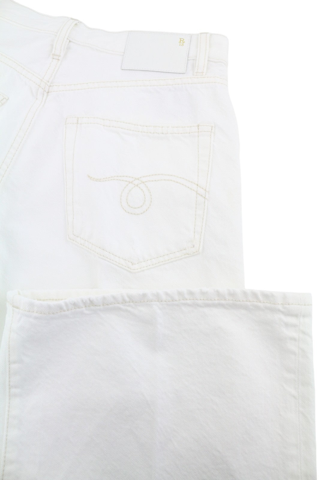 R13 Charlotte Women Jeans 26 Aerin White Flared Fit Zip Fly SS26