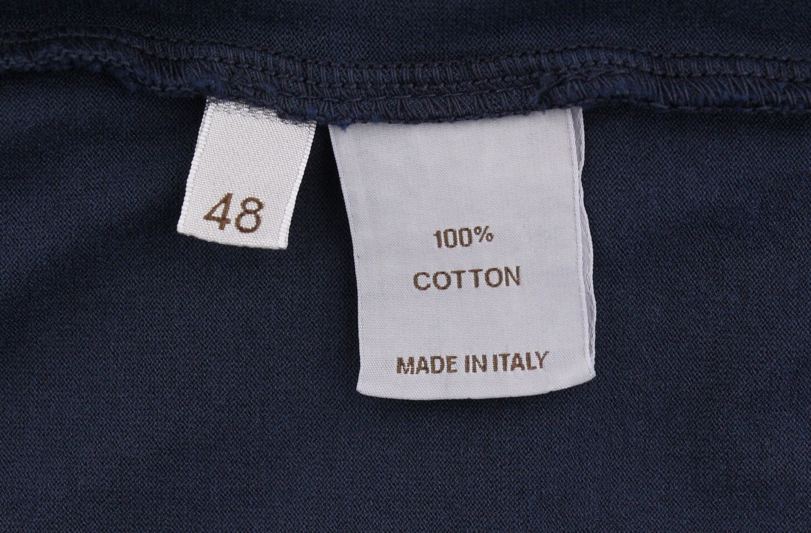 FILIPPO DE LAURENTIIS Men Shirt IT48 S Dark Blue Cotton Tricot Cutaway Collar