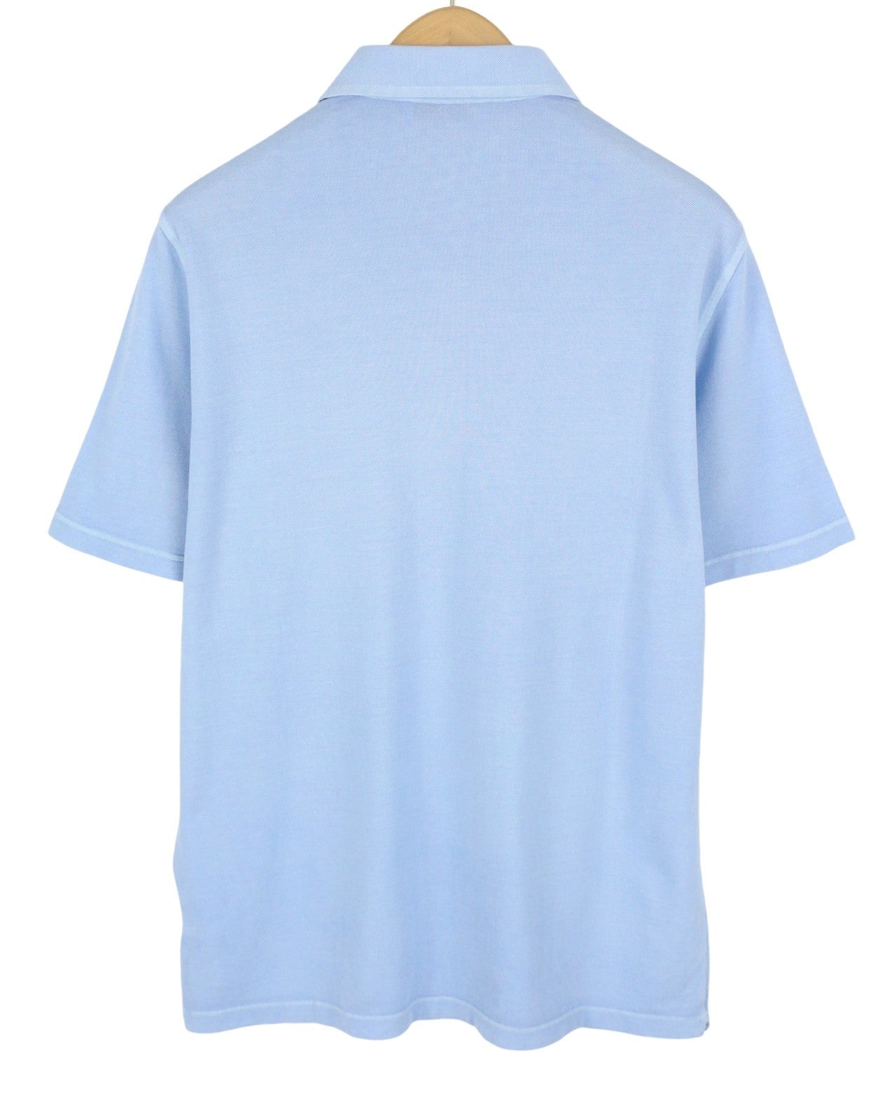 FILIPPO DE LAURENTIIS Men Polos IT52 L Blue Cotton Tricot Short Sleeve