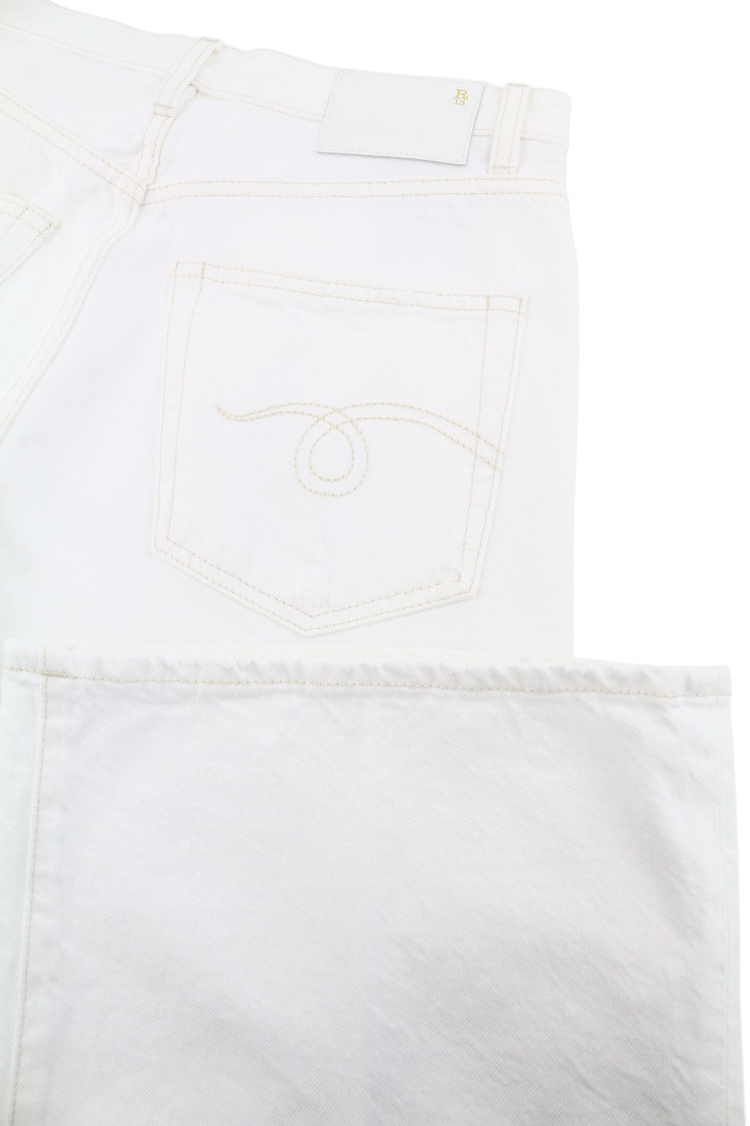 R13 Charlotte Women Jeans 26 Aerin White Flared Fit Zipper SS26