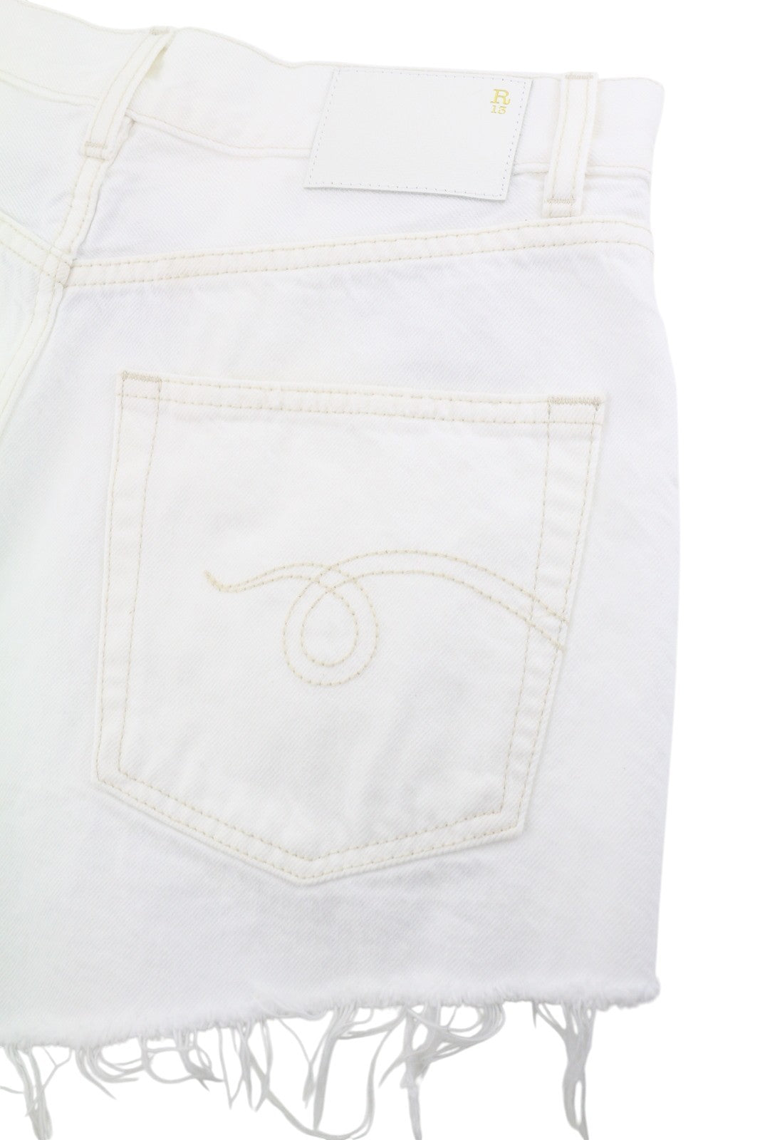 R13 Boyfriend Women Shorts 24 Aerin White Distress Ripped Zip Fly SS26