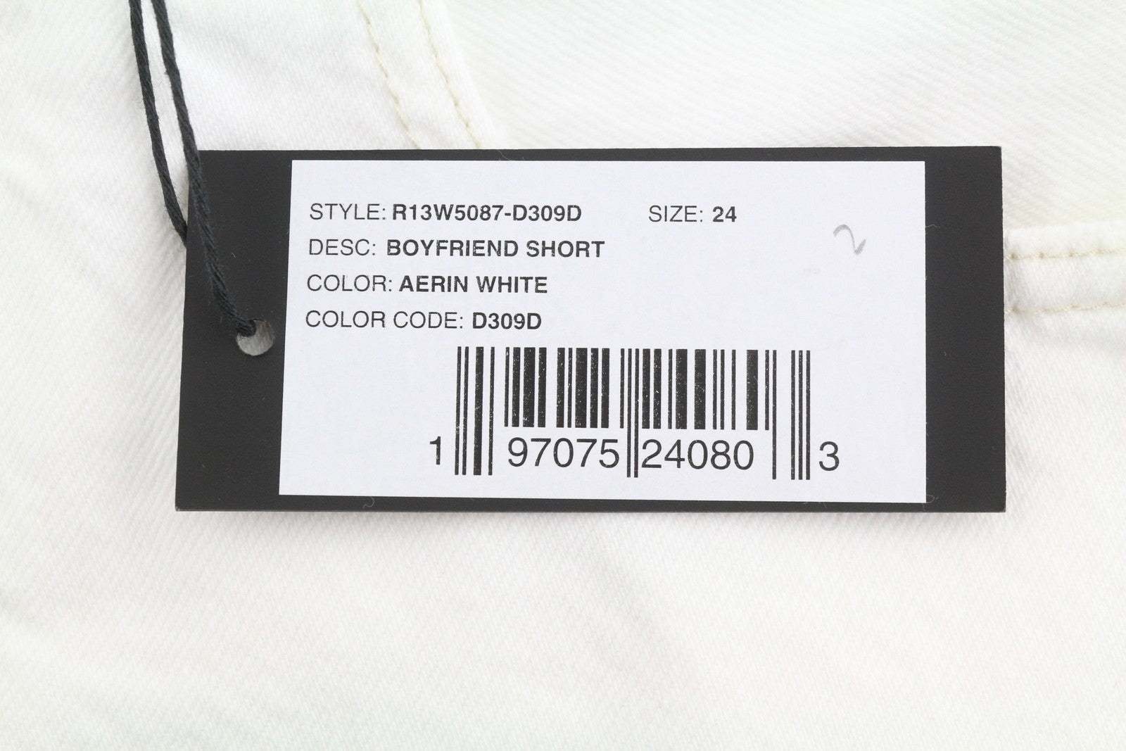 R13 Boyfriend Women Shorts 24 Aerin White Distress Ripped Zip Fly SS26
