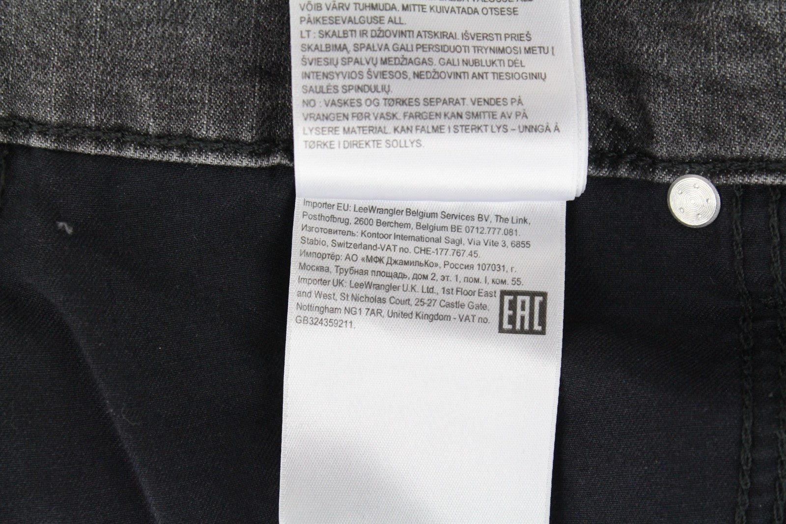 LEE Rider Men Jeans W33/L32 Grey Slim Cotton Stretch Faded Washed Denim 5-Pocket