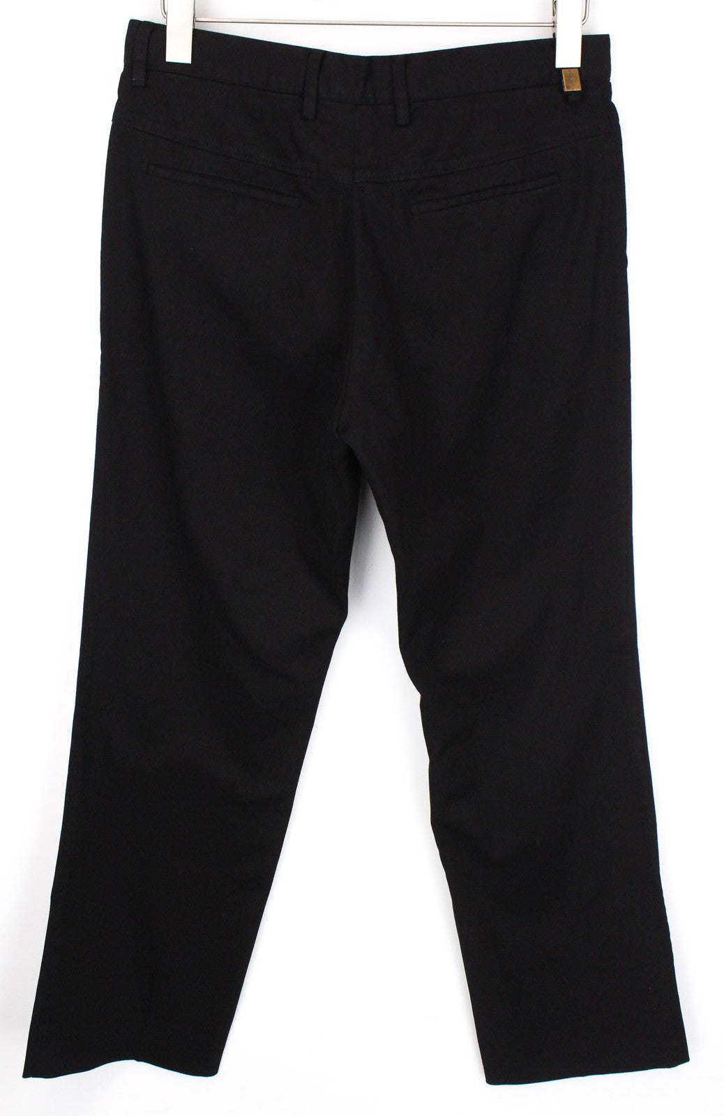 RICHMOND Men Trousers 48 W32 Pleated Front Black Cotton Stretch Casual