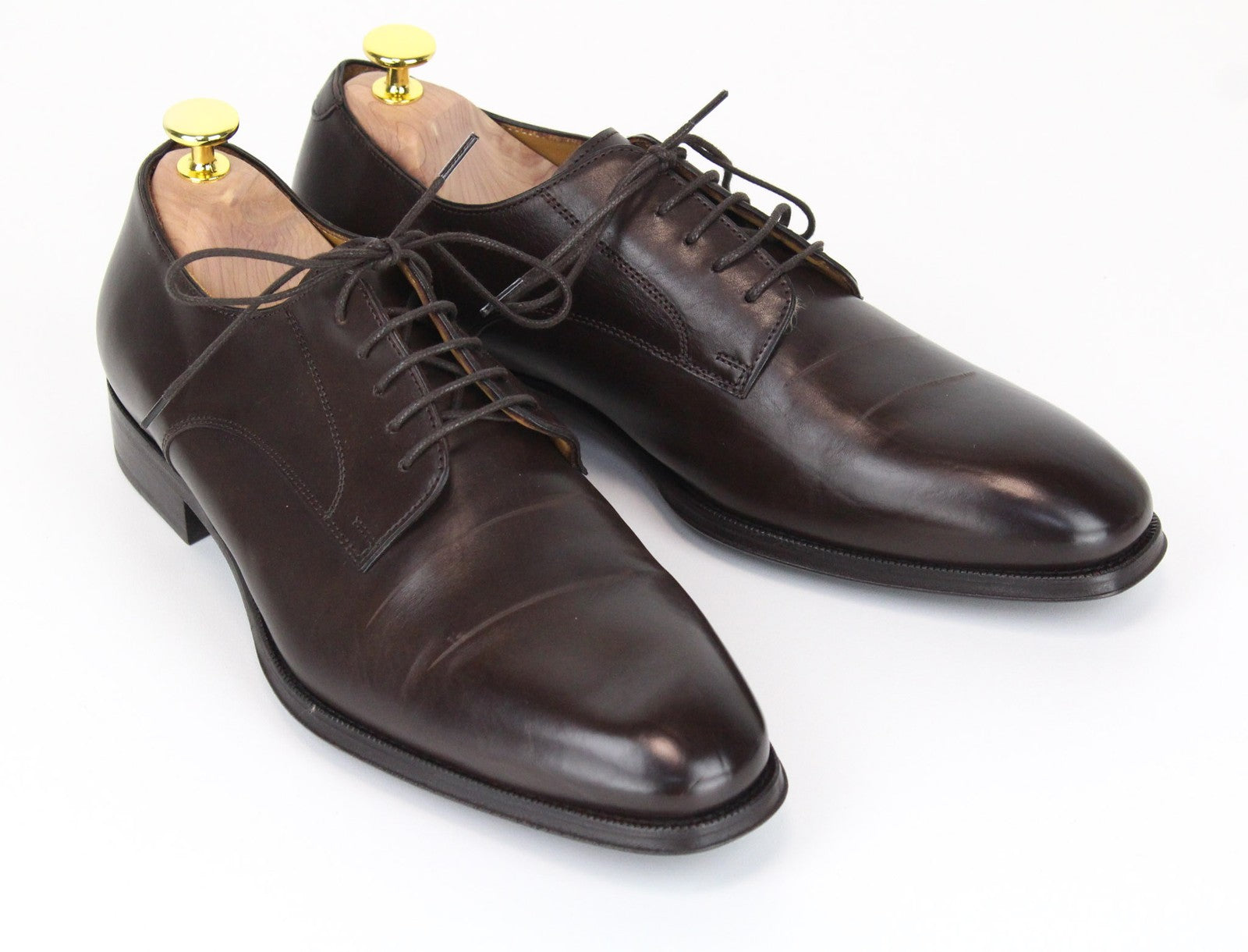 SUITSUPPLY Men Casual Shoes EU41 Brown Leather Laced Low-Top Classic Formal