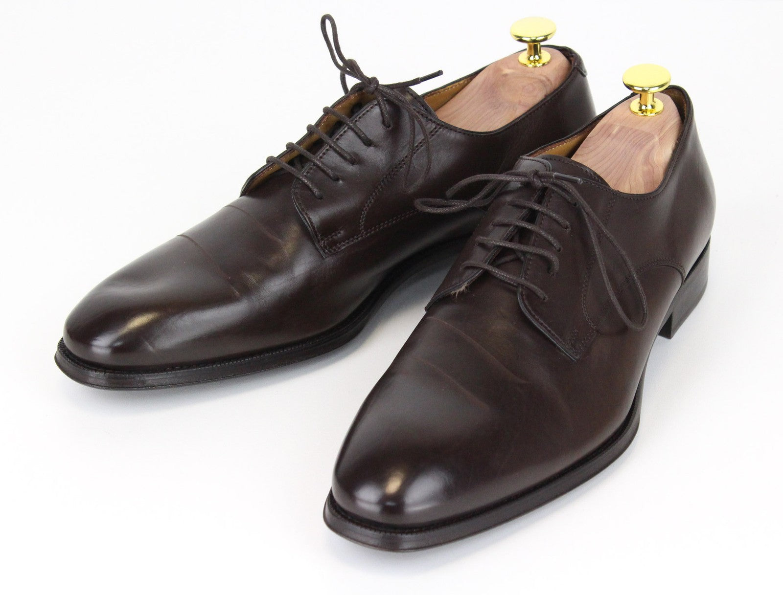 SUITSUPPLY Men Casual Shoes EU41 Brown Leather Laced Low-Top Classic Formal