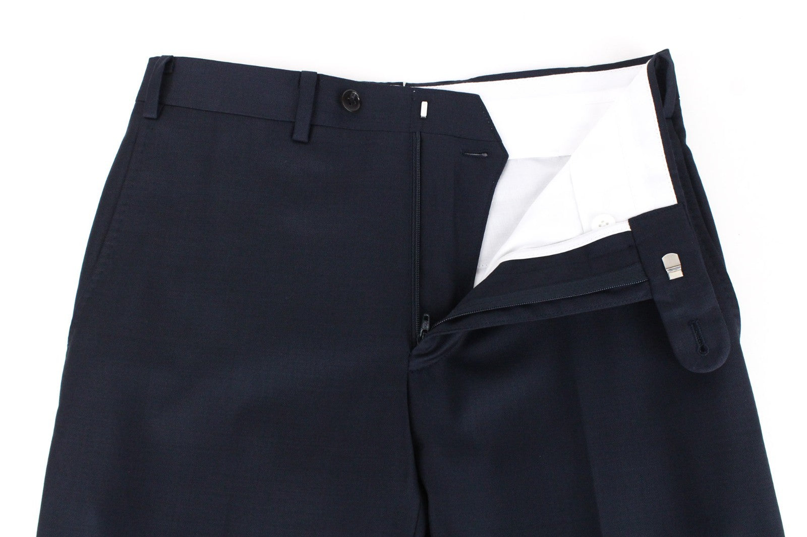 SUITSUPPLY Lazio Men Suit UK32 Navy Slim Cut Melange 3-Piece Perennial Wool