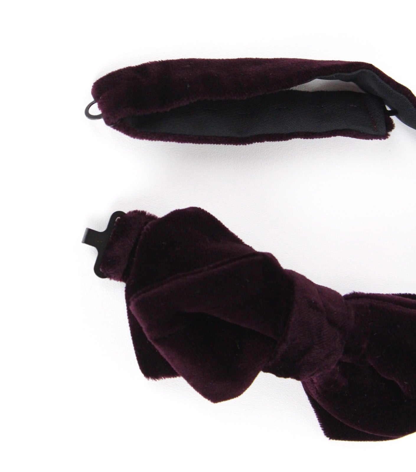 SUITSUPPLY Men Bowtie One Size Bordeaux Formal Velvet Adjustable Cotton Self-Tie