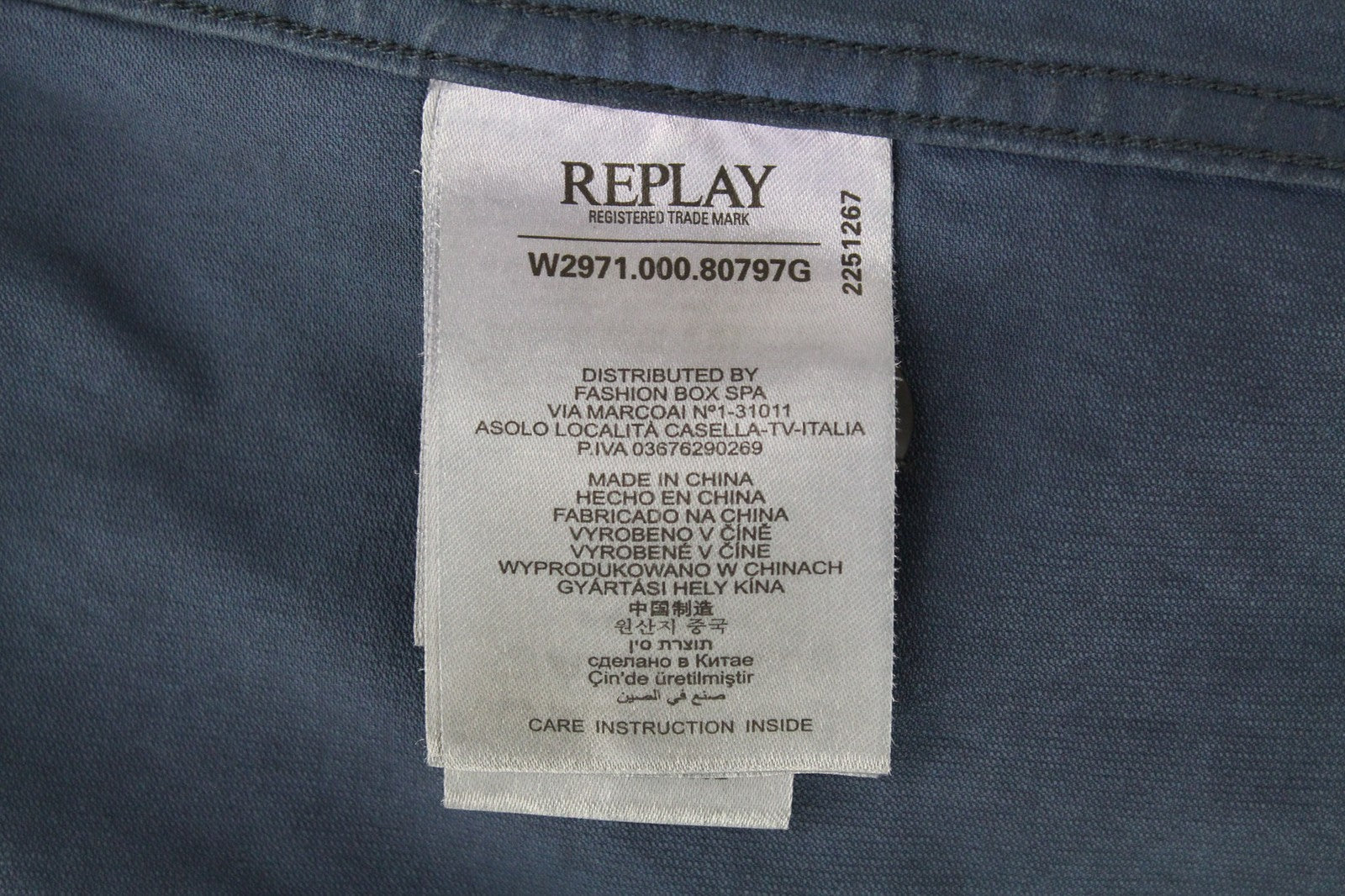 REPLAY Men Jacket XS Blue Cotton Stretch Lightweight Unlined